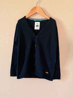 Zara kids Dark Navy V-Neck Button Cardigan